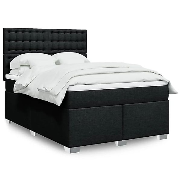 vidaXL Boxspringbett mit Matratze Schwarz 140x190 cm Stoff 3292799 günstig online kaufen