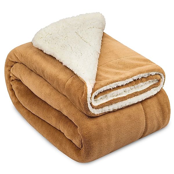Wohndecke Sherpa Decke Wohndecke Kuscheldecke Beige/Weiß Alina, 150x200cm, günstig online kaufen