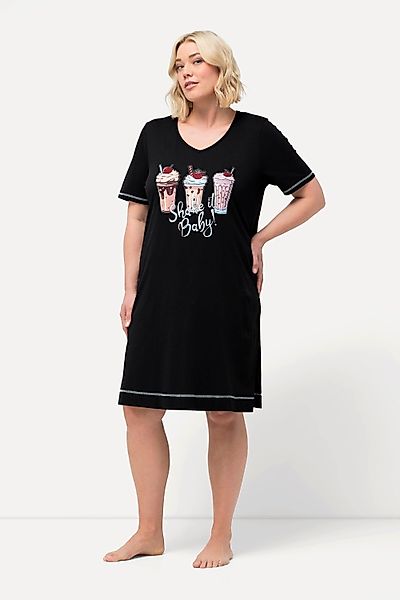 Ulla Popken Bigshirt Bigshirt bedruckt V-Ausschnitt günstig online kaufen