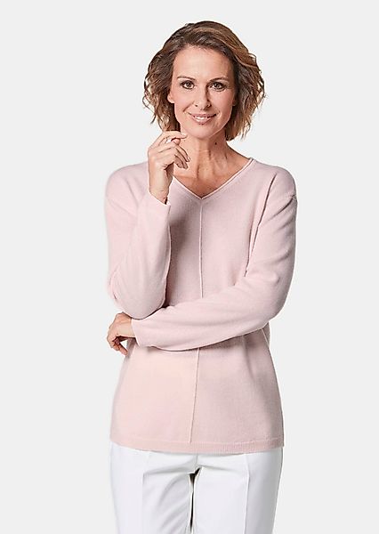 GOLDNER Strickpullover Kurzgröße: Basicpullover mit V-Ausschnitt günstig online kaufen