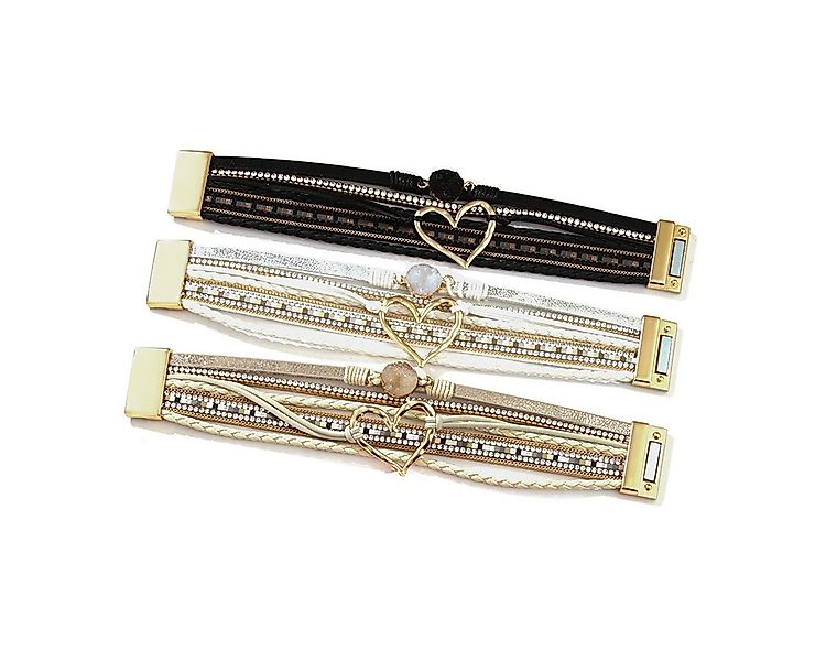 KARMA Lederarmband Lederarmband Herz vers. Farben Kunstleder Armband Damen günstig online kaufen