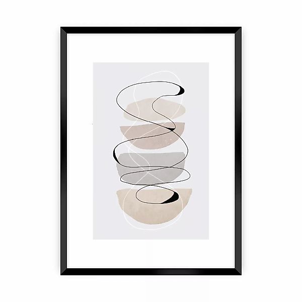 Poster Abstract Lines II, 70 x 100 cm , Ramka: Czarna günstig online kaufen