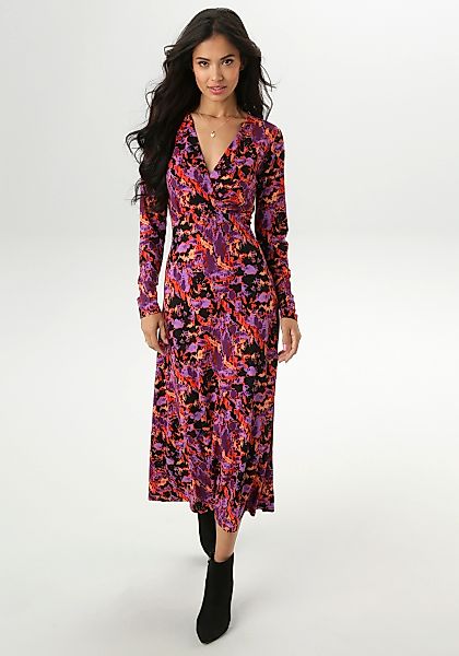 Aniston SELECTED Maxikleid, mit V-Ausschnitt in Wickeloptik und Unterbrustn günstig online kaufen
