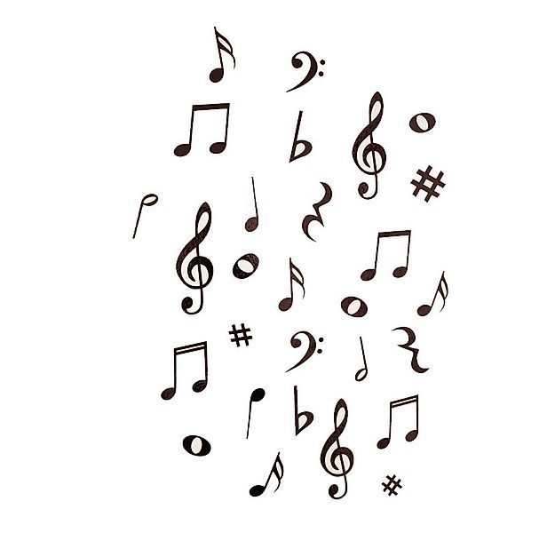 mugesh Wandsticker Wandaufkleber Notenmix schwarz, für Musiker günstig online kaufen