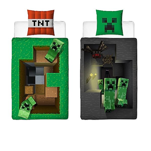 Familando Kinderbettwäsche Minecraft "Base" 135x200 + günstig online kaufen