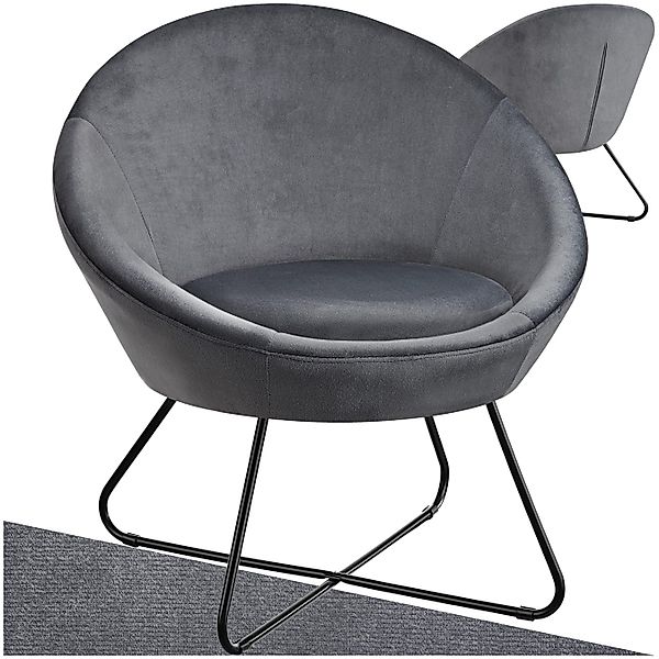 tectake Relaxsessel Cocktailsessel, gepolstert, mit Bouclé- günstig online kaufen