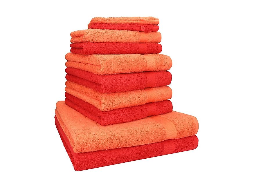 Betz Handtuch Set 10-TLG. Handtuch-Set Premium Farbe Rot & Orange, 100% Bau günstig online kaufen