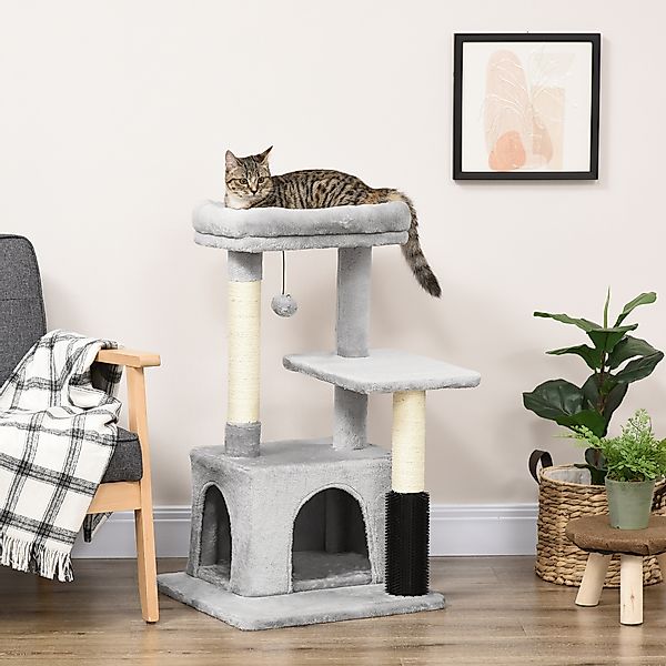 PawHut Kratzbaum mit waschbarem Katzenbett, Katzenbaum mit Katzentoilette, günstig online kaufen