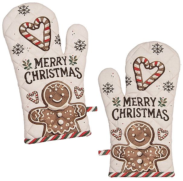 Clayre & Eef Topfhandschuhe Classic Gingerbread Magic, (2-tlg., 2-teilig), günstig online kaufen