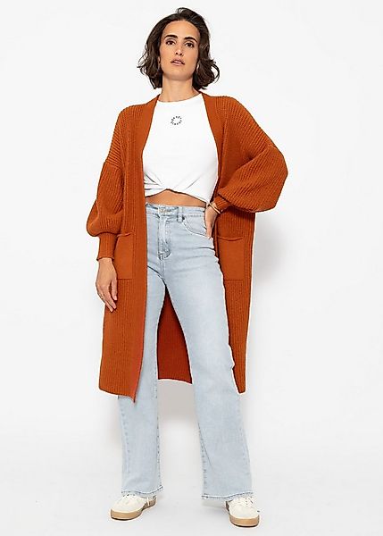 SASSYCLASSY Cardigan Oversize Strickjacke Damen lang mit Taschen Winter Max günstig online kaufen