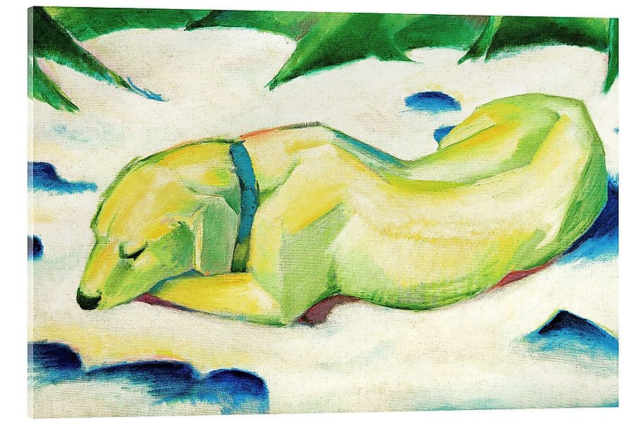 Posterlounge Wandbild Liegender Hund im Schnee, günstig online kaufen