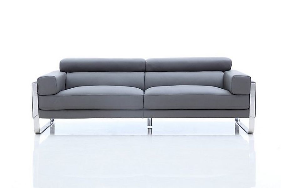Salottini Polstergarnitur Sofagarnitur Turin Leder 3/1/1 Grau Polstergarnit günstig online kaufen