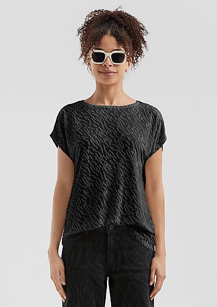 QS Kurzarmshirt Leicht transparentes Oversize-Shirt mit günstig online kaufen
