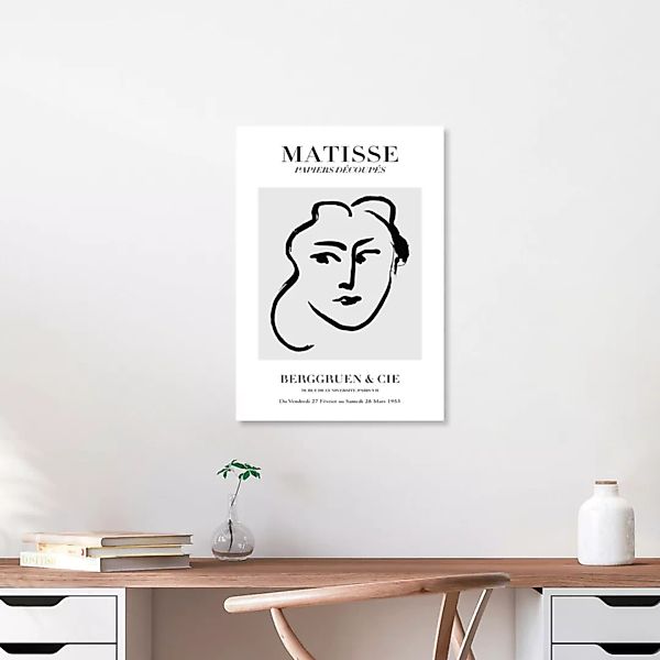 Poster / Leinwandbild - Matisse – Frauengesicht Schwarz-grau günstig online kaufen