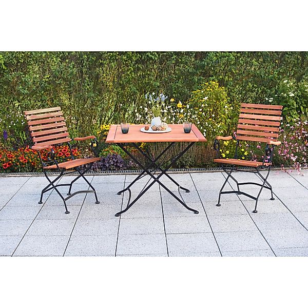 Merxx Schlossgarten Set 3-tlg. Klapptisch 90 x 90 cm günstig online kaufen