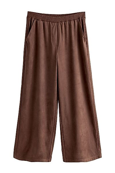 Next Jogginghose Hose mit weitem Bein aus Kunstveloursleder (1-tlg) günstig online kaufen