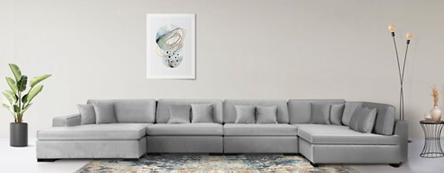 Home affaire Wohnlandschaft »Skara U-Form« Lounge-Sofa mit Federkernpolster günstig online kaufen