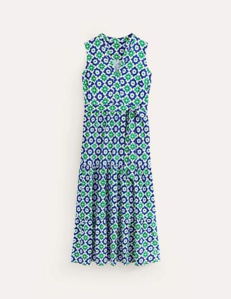 Naomi Maxi-Jerseykleid mit Ausschnitt Damen Boden, Grünes Tamburin, Geo Ste günstig online kaufen