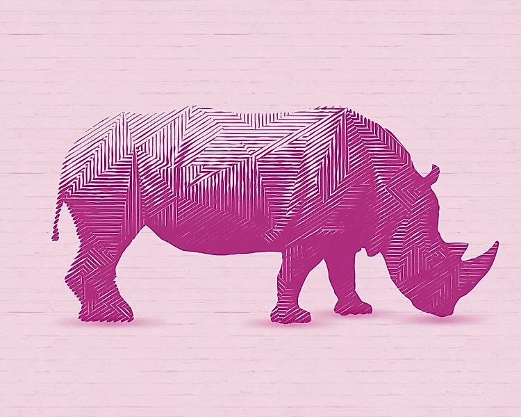 Fototapete "Rhinoceros Pink" 4,00x2,50 m / Glattvlies Perlmutt günstig online kaufen