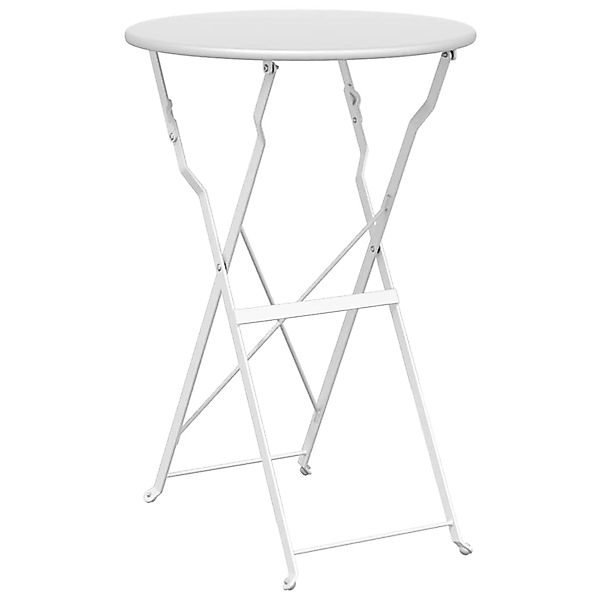 vidaXL Bistrotisch Weiß Ø50x71 cm Pulverbeschichteter Stahl 42002962 günstig online kaufen