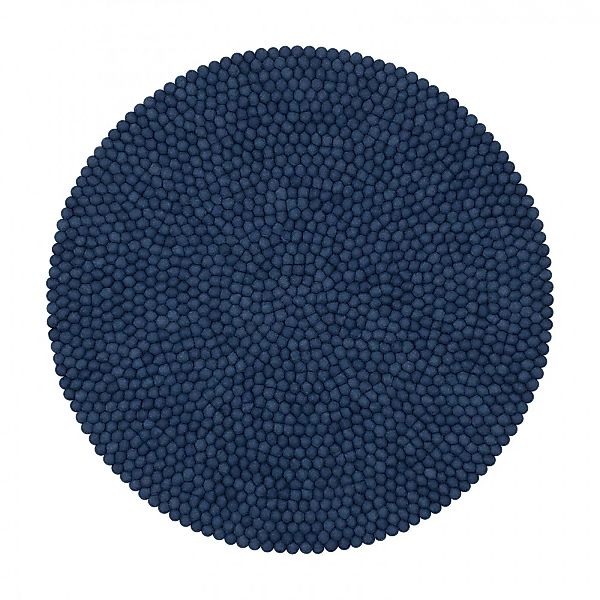 myfelt - Alva Filzkugelteppich - dunkelblau/Ø 180cm günstig online kaufen