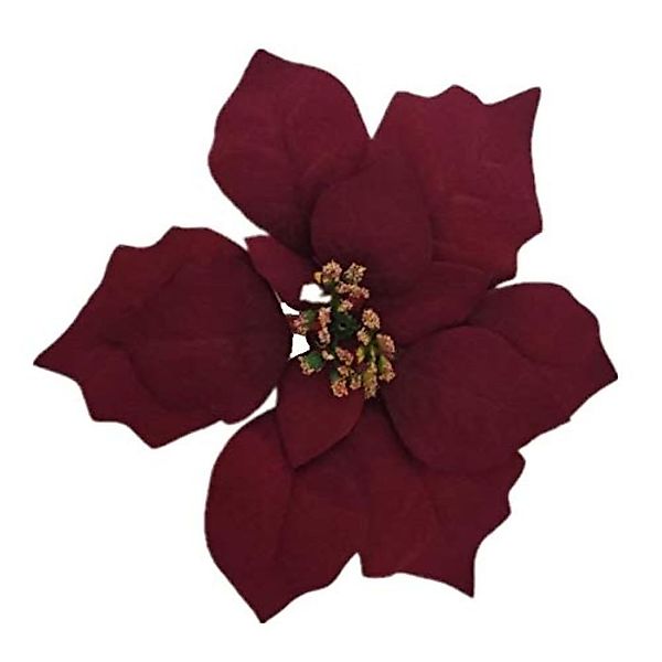 Kunstblume *Seiden-Blüte Weihnachtsstern auf Metall-Clip zur Dekoration* We günstig online kaufen