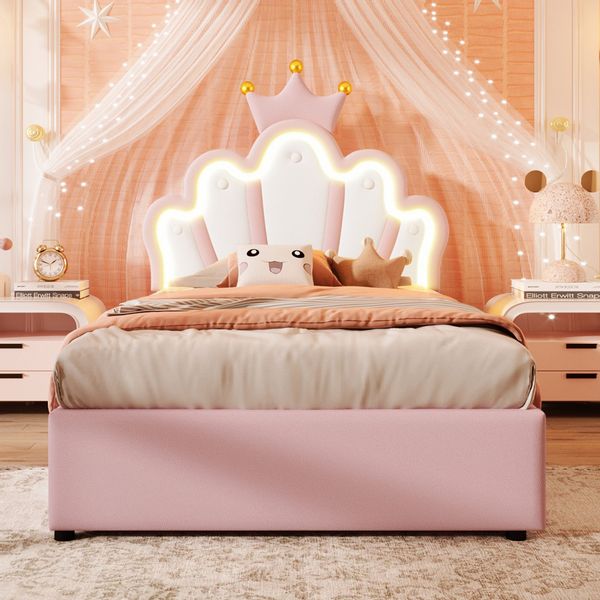 HAUSS SPOLE Polsterbett 90x200cm, LED, Hydraulik, günstig online kaufen