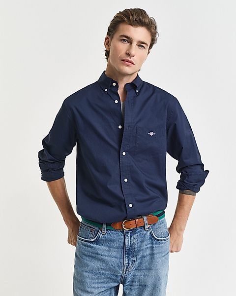 Gant Langarmhemd "Regular Fit Popeline Hemd leicht strapazierfähig pflegele günstig online kaufen