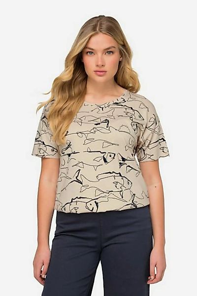 Laurasøn T-Shirt T-Shirt oversized Fische-Print Rundhals OEKO-TEX günstig online kaufen