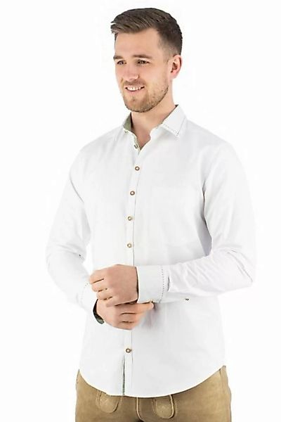 orbis Trachtenhemd Trachtenhemd Krempelarm, weiß, Zierstepp in grün günstig online kaufen