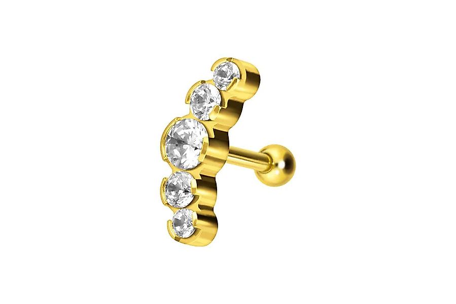 PIERCINGLINE Single-Ohrstecker Titan Ohrpiercing 5 EINGEFASSTE günstig online kaufen
