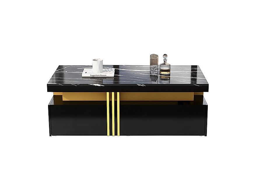 REDOM Couchtisch Moderner Couchtisch Schwarz Marmoroptik mit, mit Spanplatt günstig online kaufen