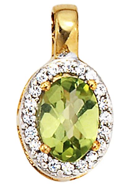 JOBO Kettenanhänger "Anhänger oval", 585 Gold bicolor mit 20 Diamanten und günstig online kaufen