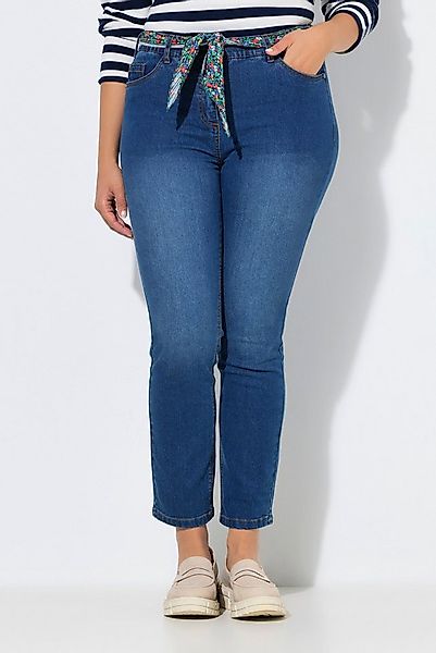 Ulla Popken Regular-fit-Jeans Jeans Sarah Tuchgürtel verkürzt schmales Bein günstig online kaufen