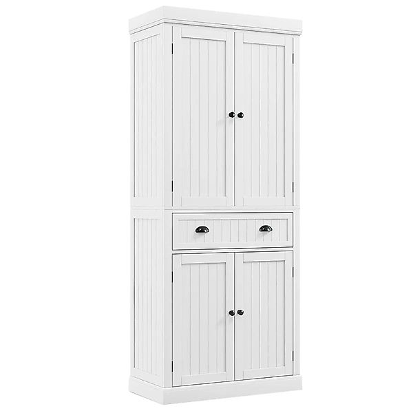 Costway Küchenschrank mit Verstellbarer Regalen Weiß 76 x 40 x 183 cm günstig online kaufen