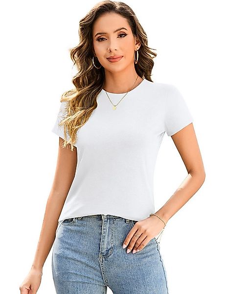 Beluring T-Shirt Damen Rundhals Kurzarm Sommer Shirt, Lässig Einfarbig Ober günstig online kaufen