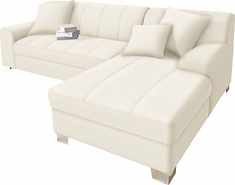 DOMO collection Ecksofa "Turah incl. Zierkissen, moderne Steppung, auch in günstig online kaufen