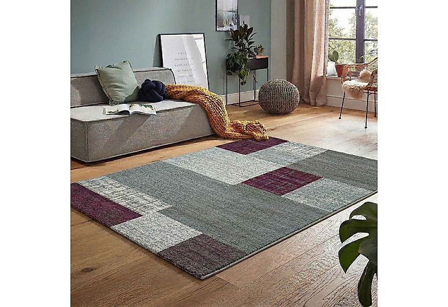 Vimoda Teppich Wohnzimmer Klassisch Karo- kariert Design, Rechteckig, Höhe: günstig online kaufen