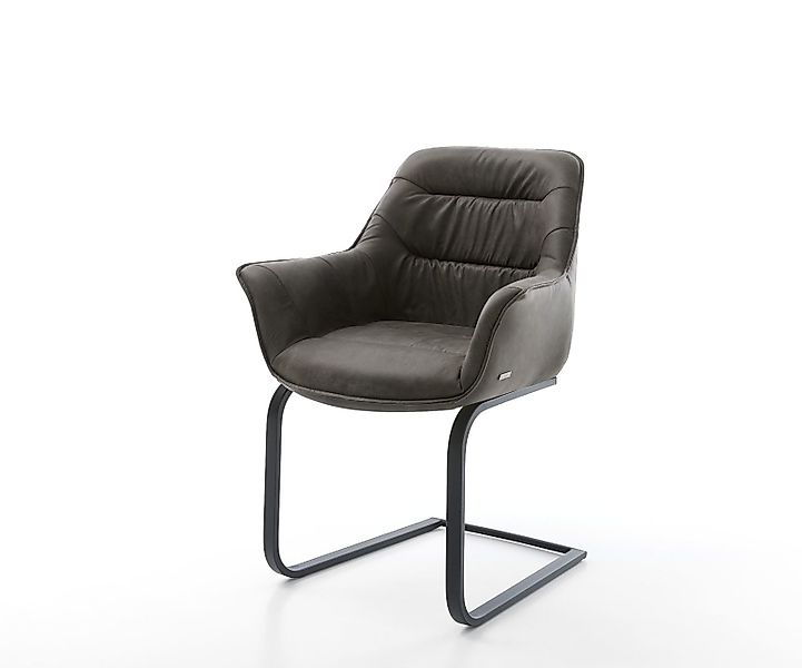 Freischwinger Kaira-Flex Mikrofaser Anthrazit Vintage Freischwinger flach S günstig online kaufen