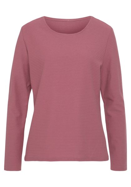 LASCANA Langarmshirt "mit Streifenstruktur" aus weicher Baumwoll-Qualität günstig online kaufen