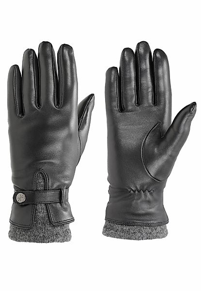 PEARLWOOD Lederhandschuhe "ALICIA" Original PEARLWOOD Druckknopf günstig online kaufen