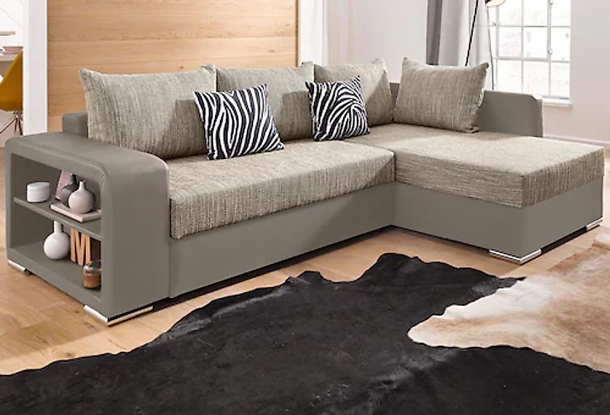 COLLECTION AB Ecksofa »John L-Form« mit Bettfunktion, wahlweise mit Federke günstig online kaufen