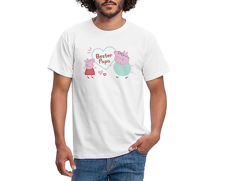 Spreadshirt T-Shirt Peppa Pig Design Bester Papa Mit Peppa & Papa Wutz Männ günstig online kaufen