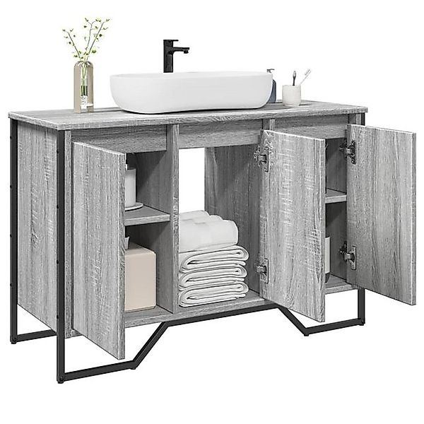 vidaXL Badezimmer-Set Waschbeckenunterschrank Grau Sonoma 91x35x60 günstig online kaufen