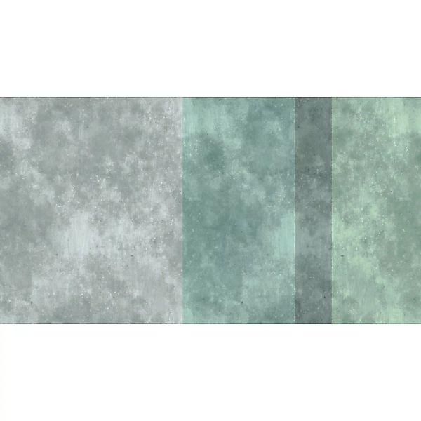 Fototapete Betonoptik Streifen Grau Blau Grün 5,00 m x 2,70 m FSC® günstig online kaufen