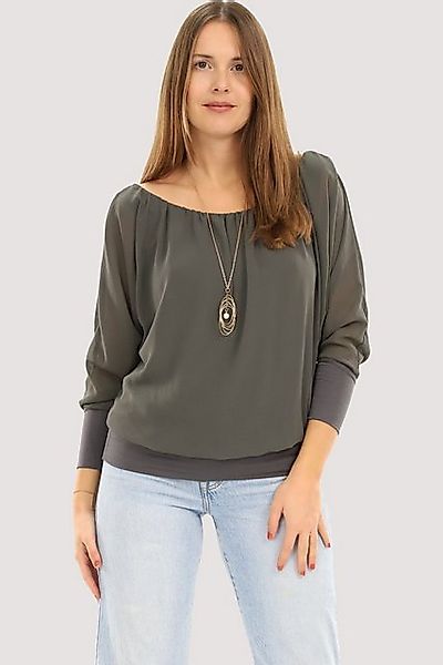 malito more than fashion Chiffonbluse 1133 Bluse mit Fledermausärmeln Einhe günstig online kaufen