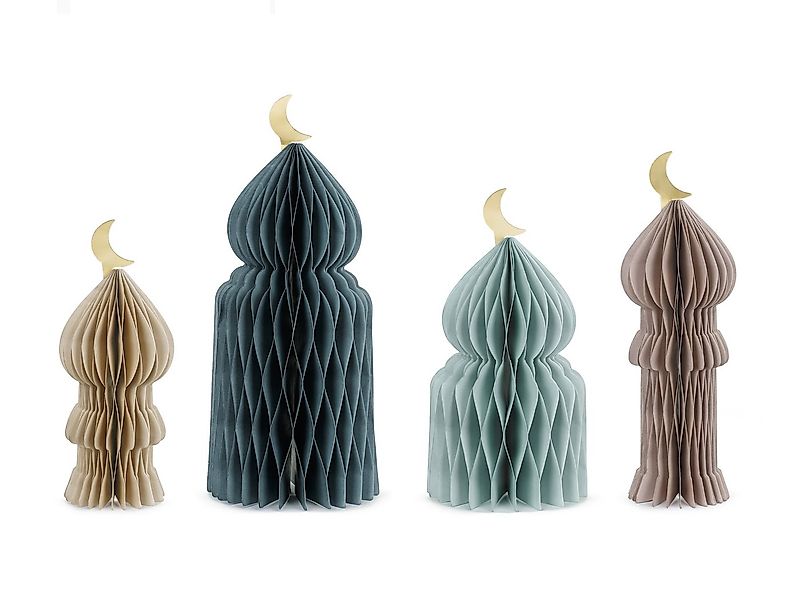 partydeco Wabenball, Papierwaben Deko Moschee mit Halbmond 22-33cm Wabenfig günstig online kaufen