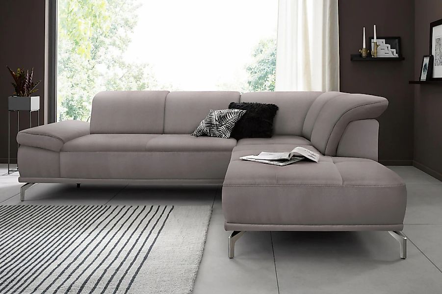 Home affaire Ecksofa "Caluna" Inkl.Sitztiefenverstellung, wahlweise mit Kop günstig online kaufen