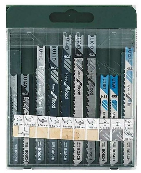 BOSCH Stichsägeblatt Bosch Stichsägeblatt-Set U-Schaft 10-teilig Holz und M günstig online kaufen