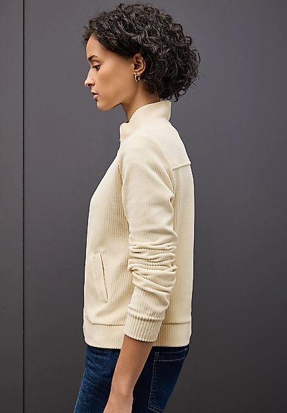 STREET ONE Sweatjacke, Cord, mit elastischem Saum und Reißverschluss günstig online kaufen